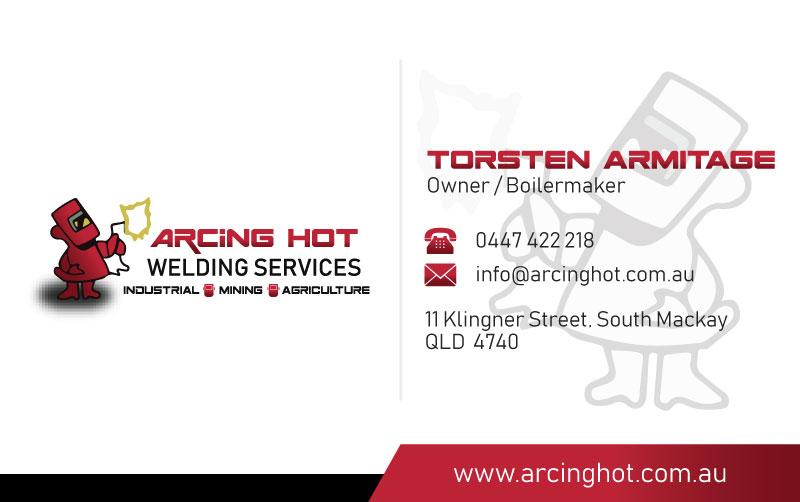 arcing hot business card back