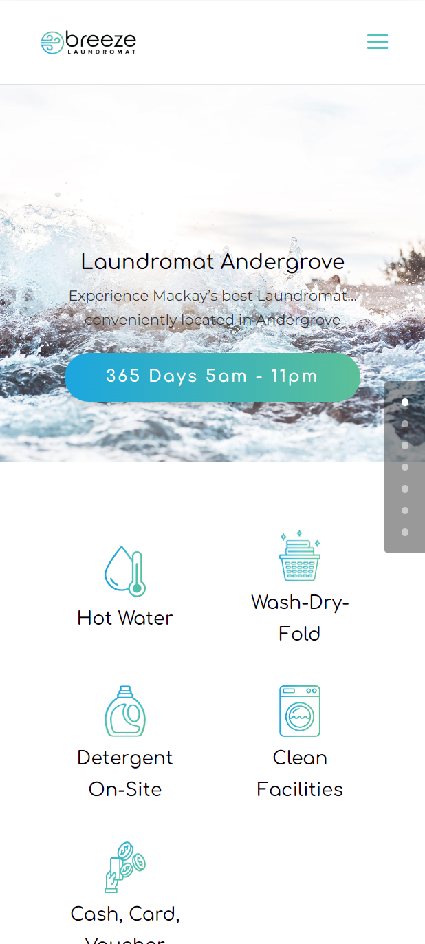Breeze Laundromat Website Mobile screenshot